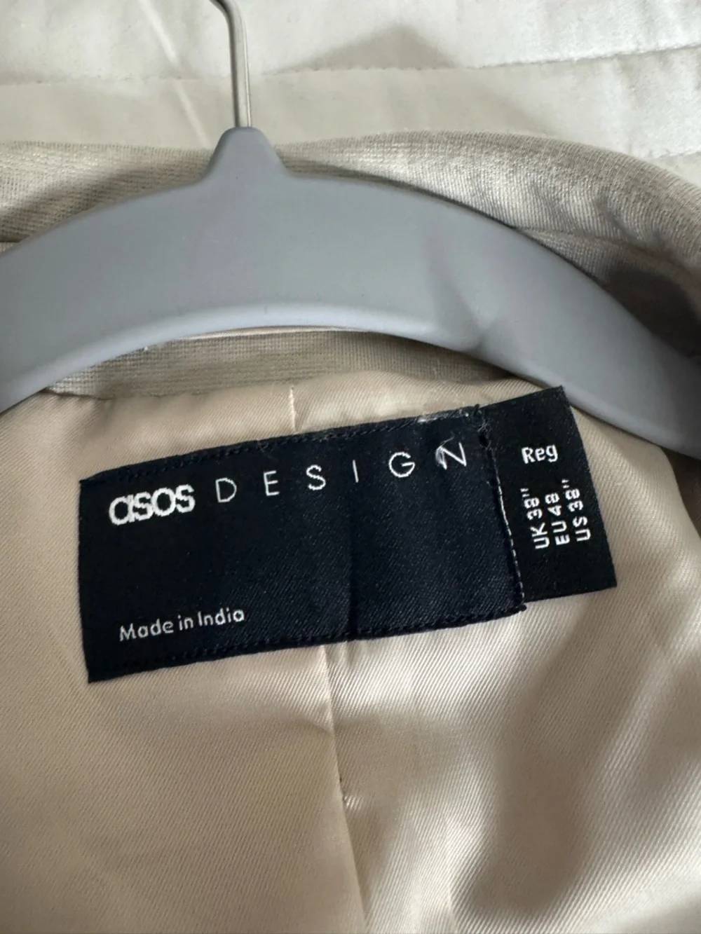 ASOS Men’s Off-White Two-Button Notch Lapel Blazer - Picture 4 of 4